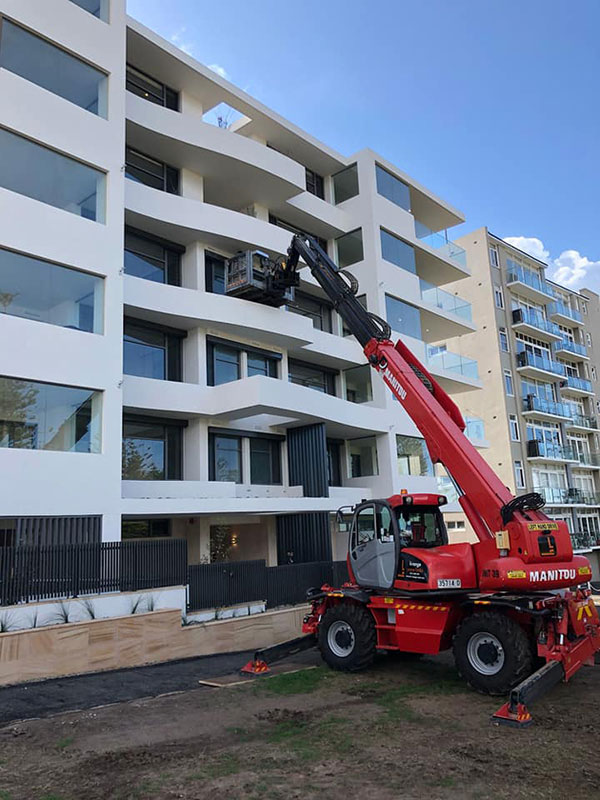 Hi-Range-Crane-Hire-Telehandler-Hire-MRT-2540-platform-tight-access-Campbelltown