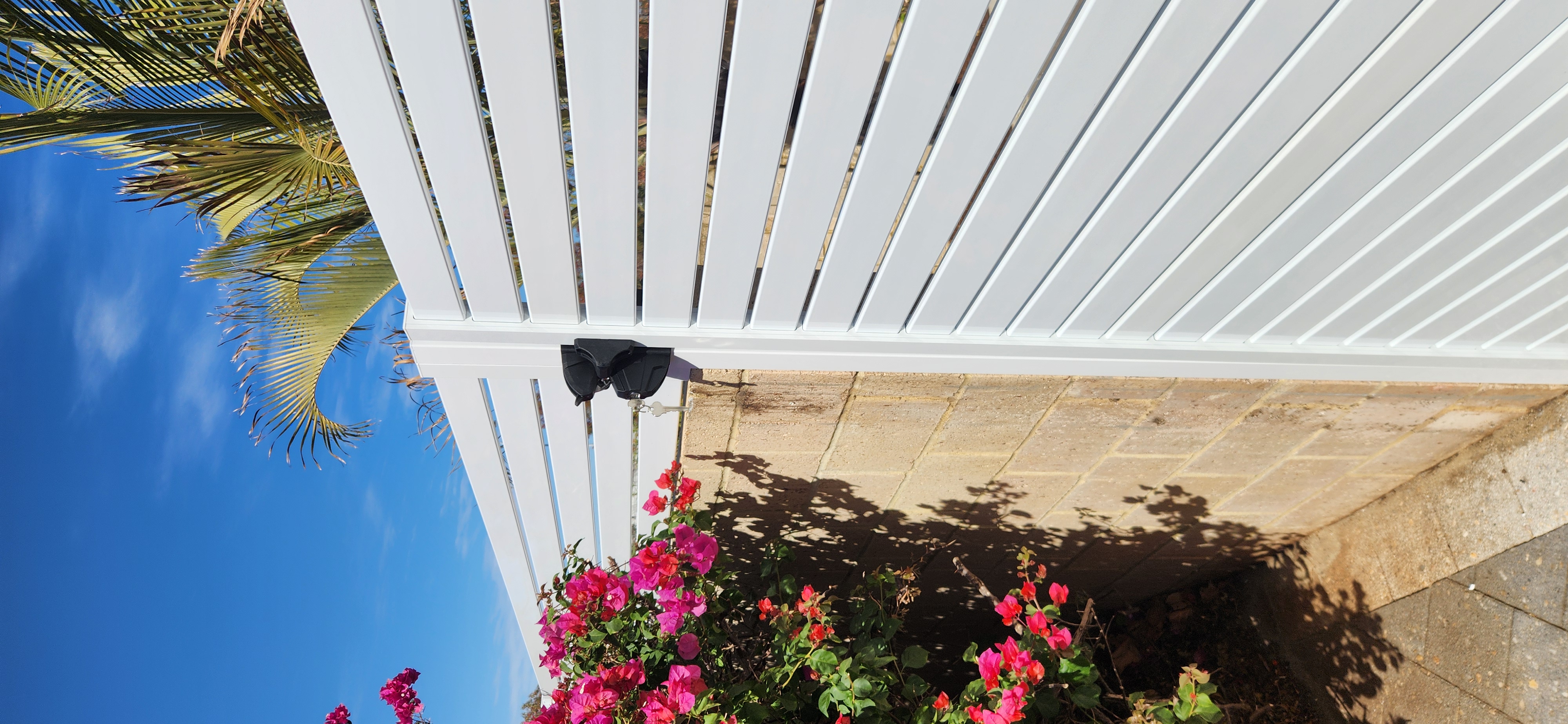 Custom aluminium slat access gate designed and installed by Secure Fit Fencing, Perth WA