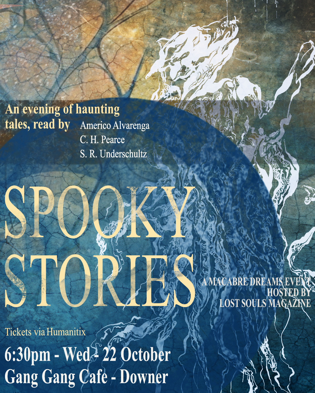 Spooky Stories. A night of haunting readings at Gang Gang cafe. Hosted by Lost Souls Magazine.