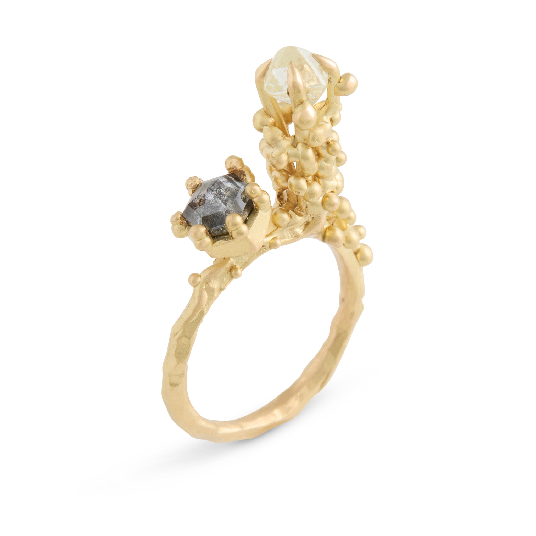 Tessa Blazey | Grey & black diamonds & sterling silver | Unique handmade engagement ring | Melbourne | bespoke ring