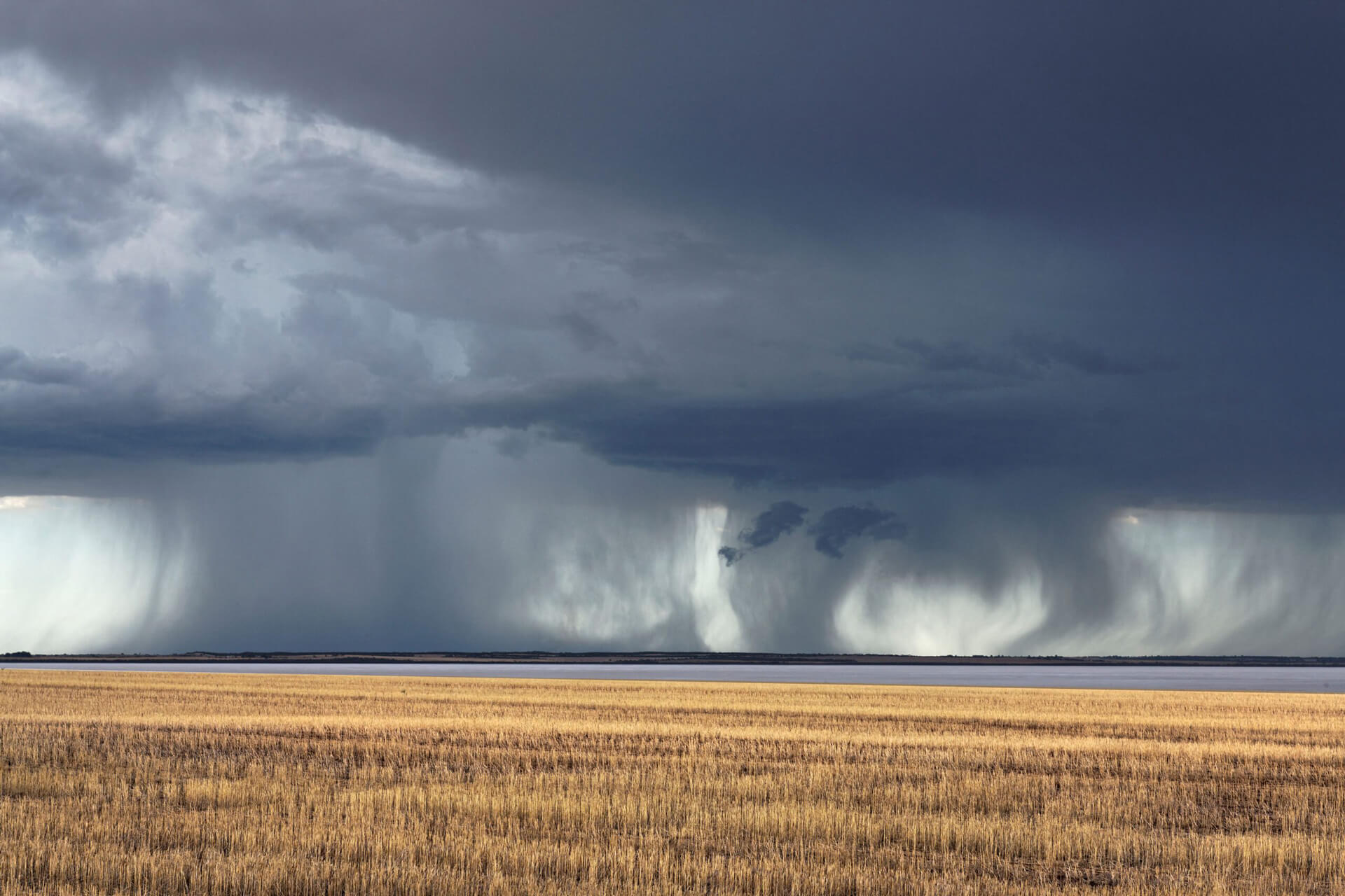 Rainclouds over fields