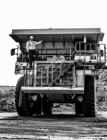 Single haul truck with operator on a mine site