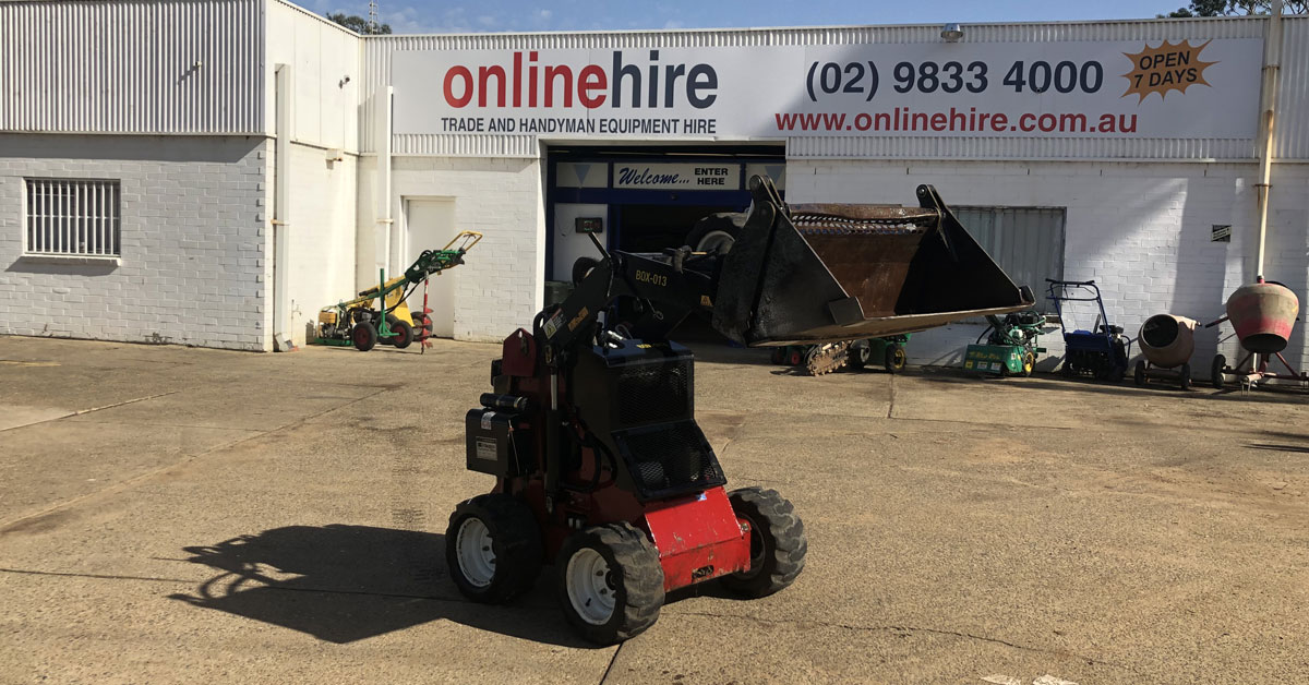 At Online Hire we hire mini skid steer loaders with a variety of attachments.